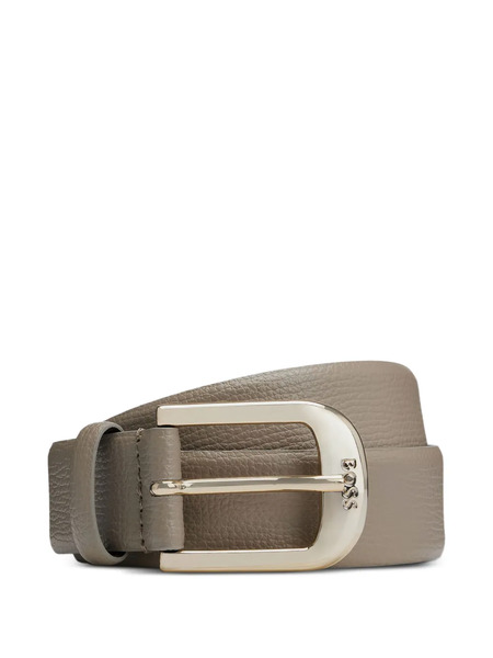  Boss Buckle Leather Belt - Neutrals 