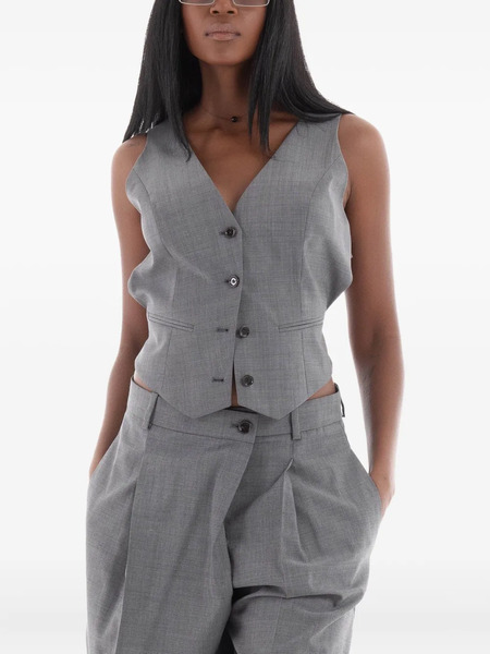  Boss Button-down Sleeveless Vest - Grey 