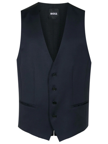  Boss Button-down Tailored Waistcoat - Black 