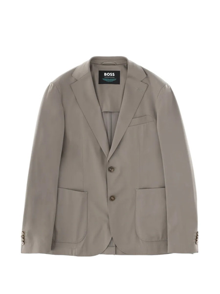  Boss Button Leather Jacket - Neutrals 