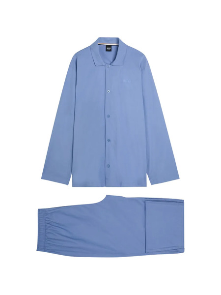  Boss Button Long-sleeved Pyjama Set (set Of Two) - Blue 