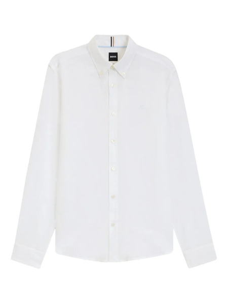  Boss Button-up Long-sleeve Shirt - White 