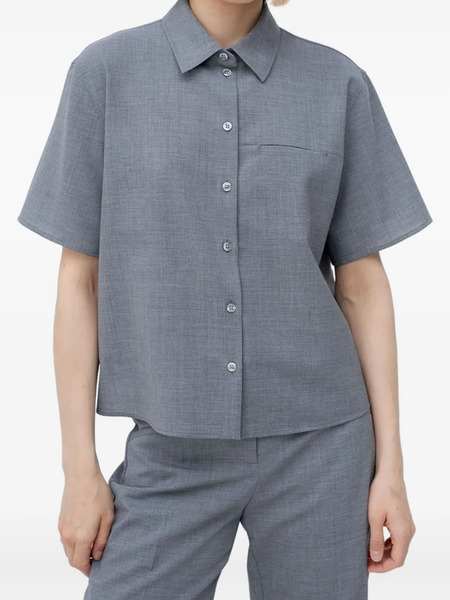  Boss Buttoned Short-sleeve Shirt - Grey 