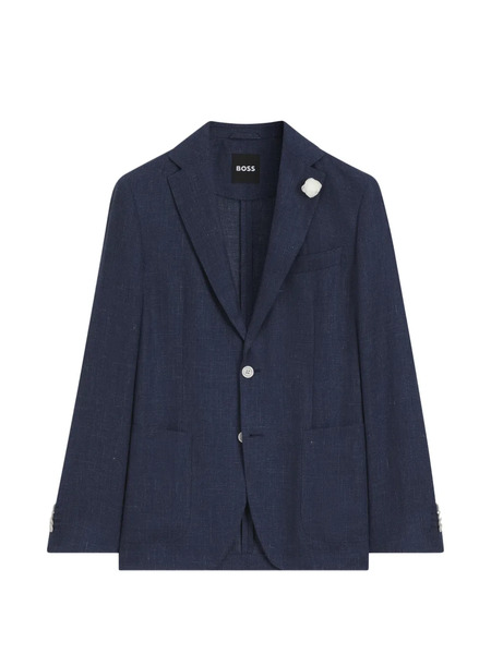  Boss Buttoned Single-breasted Blazer - Blue 