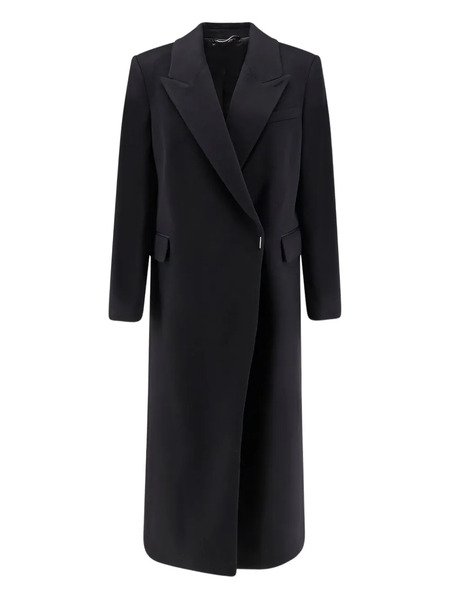  Boss Callafy Peak Lapel Cashmere Coat - Black 