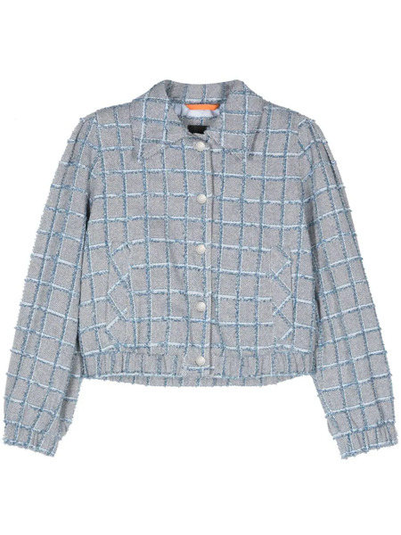  Boss Check-pattern Tweed Jacket - Blue 