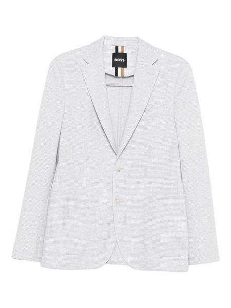  Boss Checked Cotton-blend Jacket - Grey 