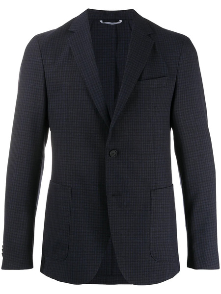  Boss Checked Single-breasted Blazer - Blue 