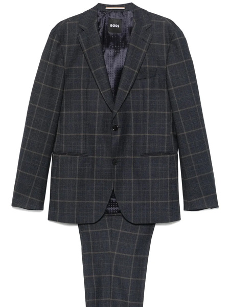  Boss Checked Stretch-wool Suit - Blue 