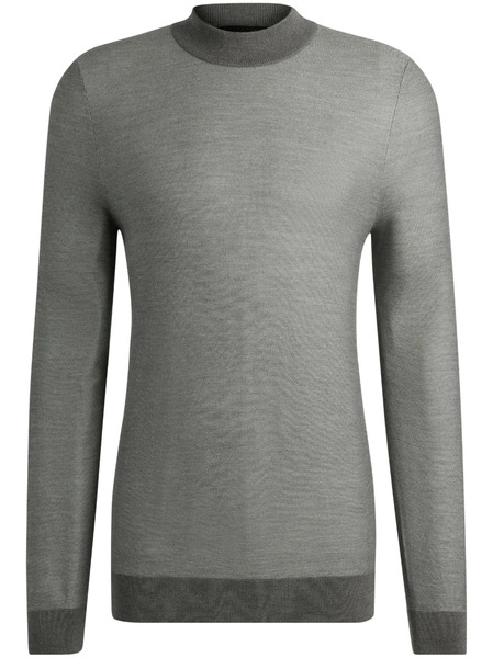  Boss Crew-neck Silk Sweatshirt - Grey 
