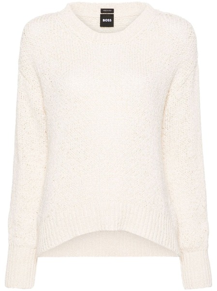  Boss 3d-knit Crew-neck Jumper - Neutrals 