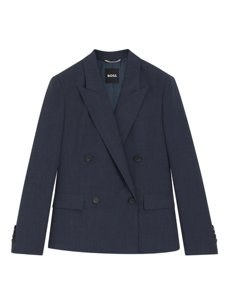  Boss Double-breasted Pocket Blazer - Blue 