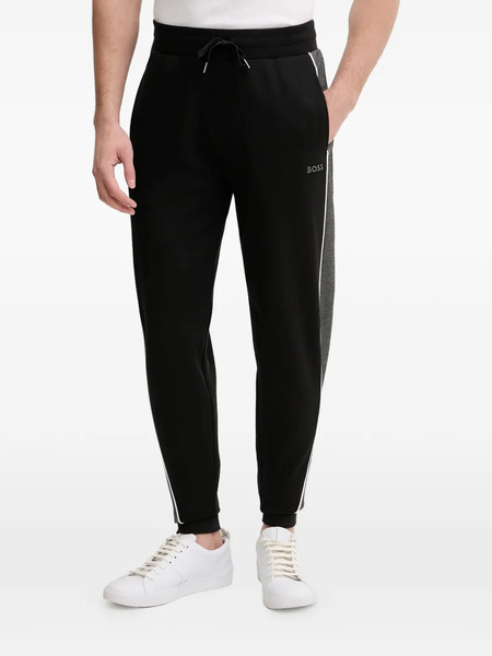  Boss Drawstring Side-stripe Trousers - Black 
