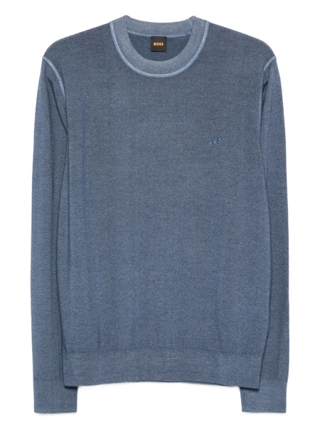  Boss Embroidered Wool Sweater - Blue 