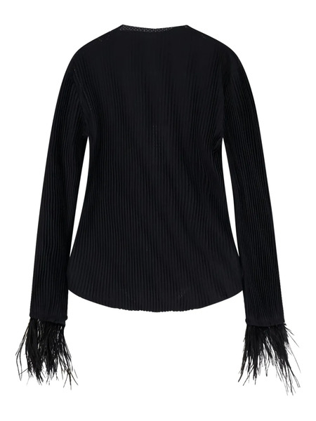  Boss Feather-trim Top - Black 
