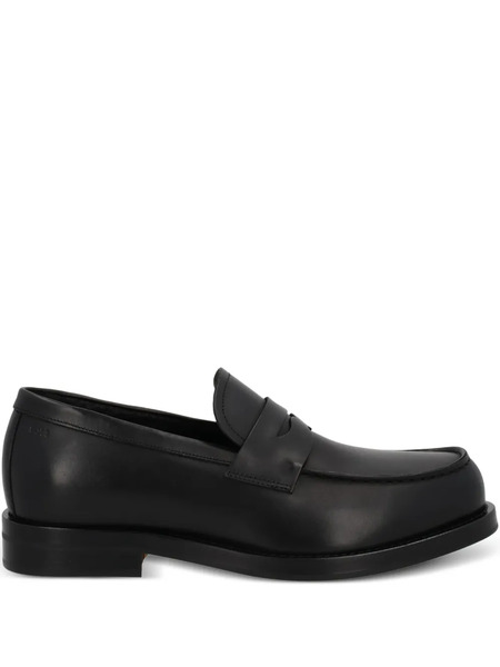  Boss Flat Leather Loafers - Black 
