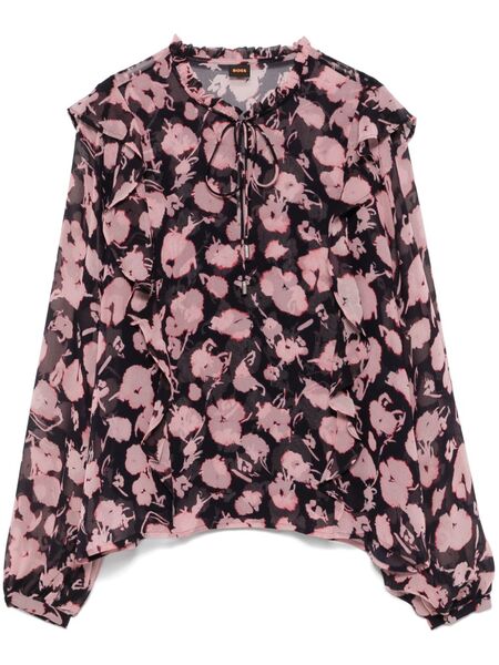  Boss Floral-print Blouse - Black 