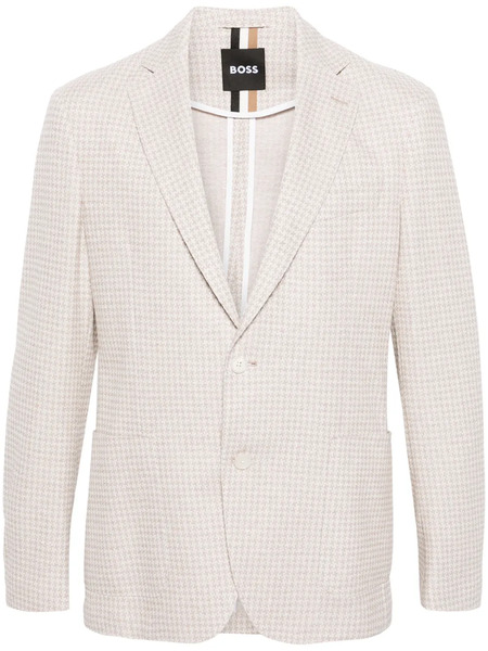  Boss Houndstooth Single-breasted Blazer - Neutrals 