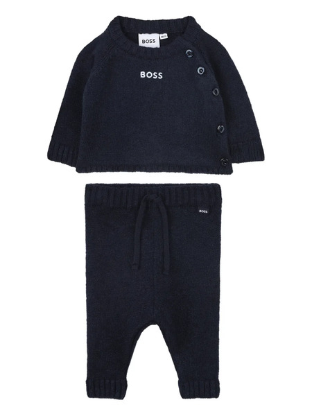 Boss Kidswear Button-embellished Tracksuit Set - Blue 