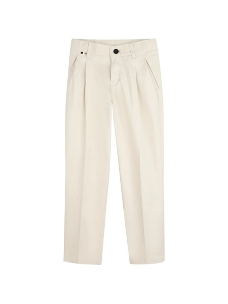  Boss Kidswear Button Pleated Trousers - Neutrals 