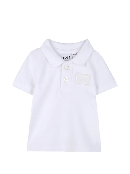  Boss Kidswear Buttoned Patch Polo Shirt - White 