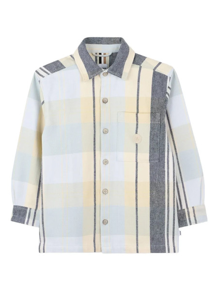  Boss Kidswear Checked Button-up Shirt - Blue 