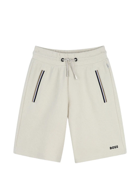 Boss Kidswear Drawstring Stripe Shorts - Neutrals 