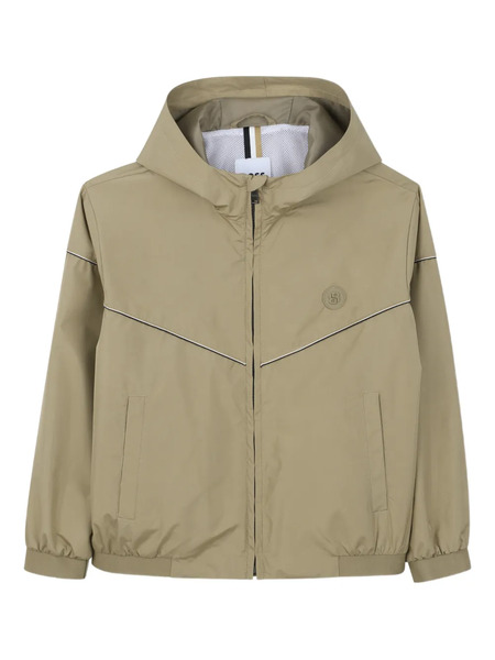  Boss Kidswear Hooded Zip Coat - Neutrals 