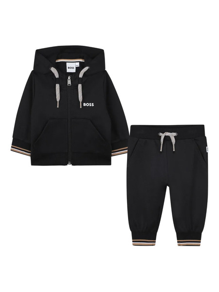  Boss Kidswear Hooded Zip-up Tracksuit - Black 