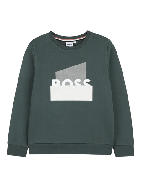  Boss Kidswear Logo Crew-neck Sweatshirt - Green 