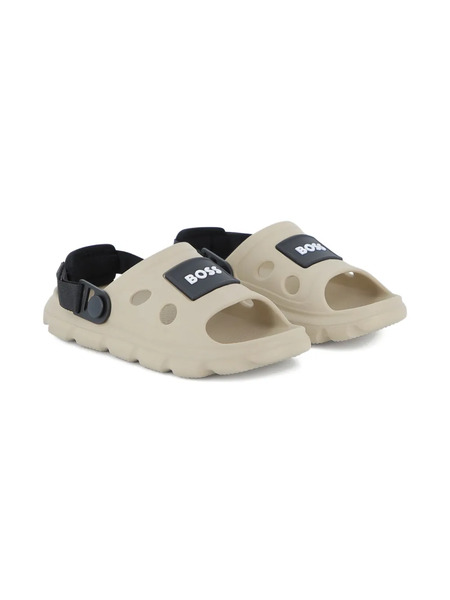  Boss Kidswear Logo-plaque Sandals - Neutrals 