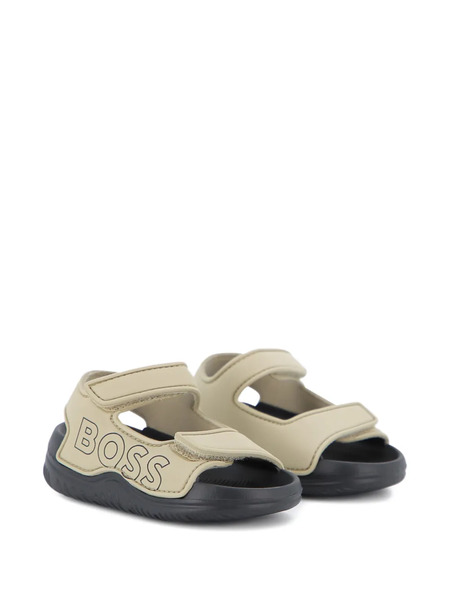  Boss Kidswear Logo-strap Sandals - Neutrals 
