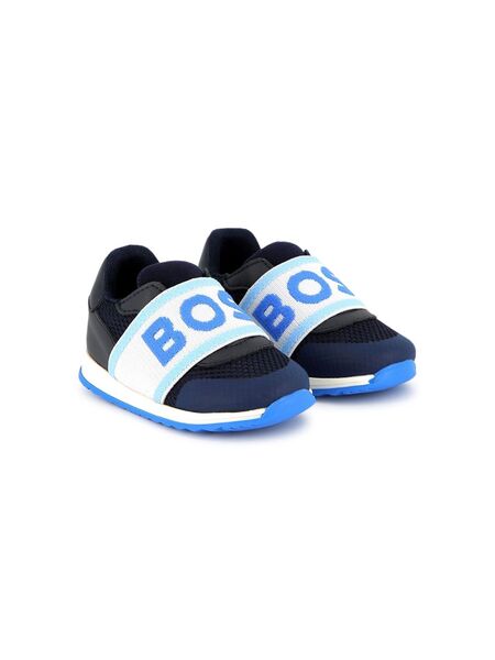  Boss Kidswear Logo-strap Sneakers - Blue 