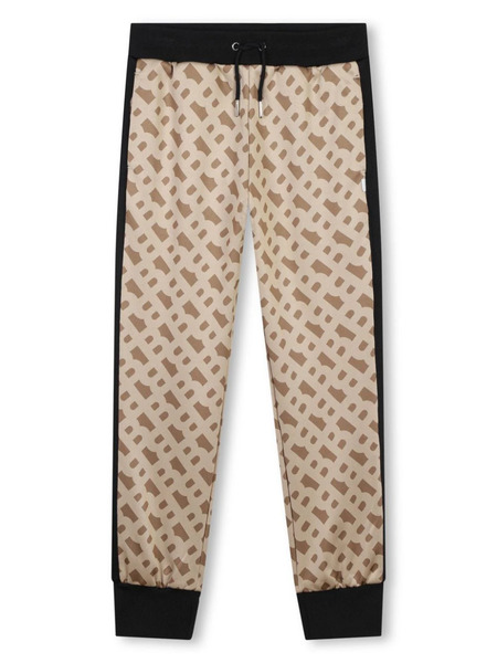  Boss Kidswear Monogram Drawstring Track Pants - Neutrals 
