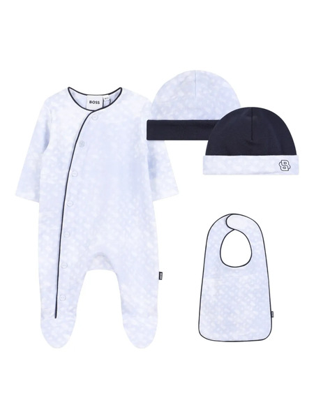  Boss Kidswear Monogram-pattern Pajama Set - Blue 