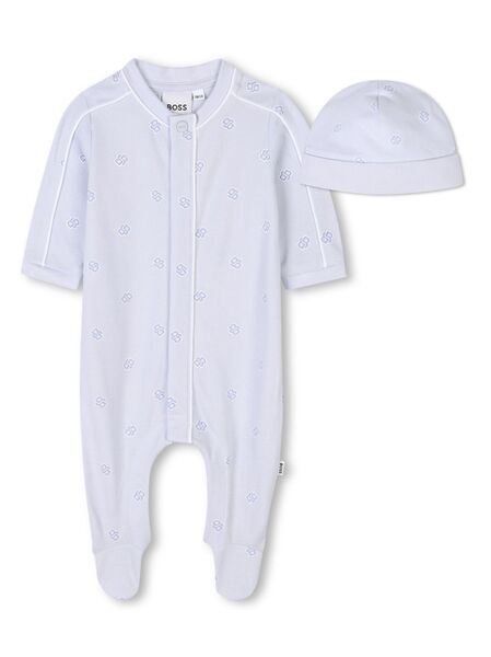  Boss Kidswear Monogram-pattern Pajama Set - White 