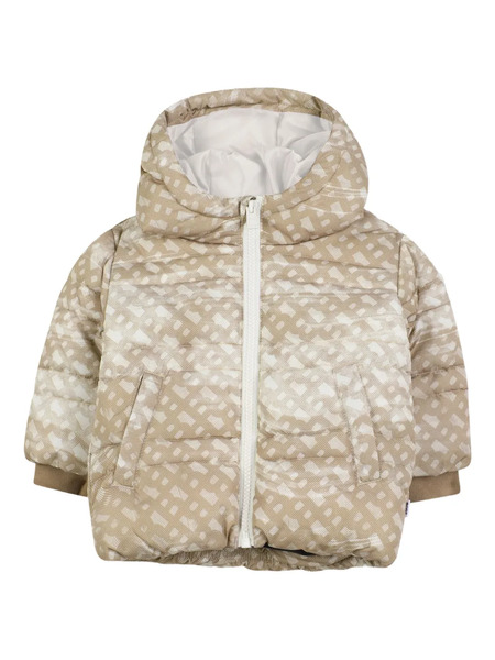  Boss Kidswear Monogram-pattern Puffer Jacket - Neutrals 