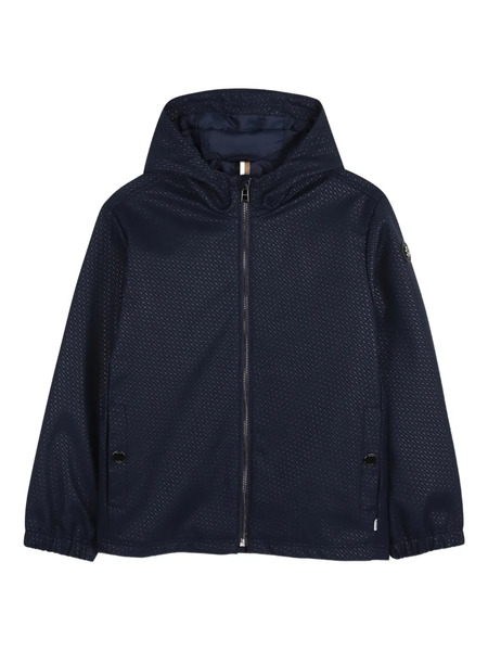  Boss Kidswear Monogram-pattern Windbreaker - Blue 