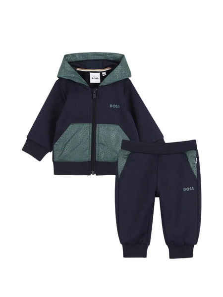  Boss Kidswear Patterned Hooded Tracksuit Set - Blue 