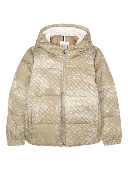  Boss Kidswear Quilted Hooded Puffer Jacket - Neutrals 