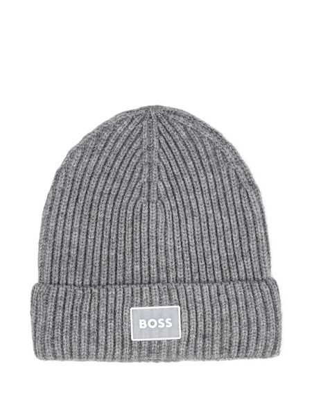  Boss Kidswear Ribbed Beanie - Grey 