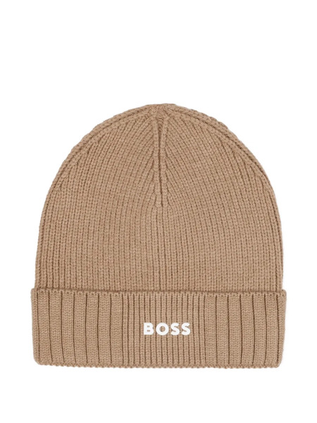  Boss Kidswear Ribbed-knit Beanie - Neutrals 