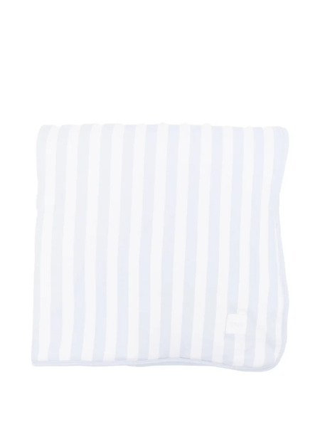  Boss Kidswear Striped Logo-patch Blanket - Blue 