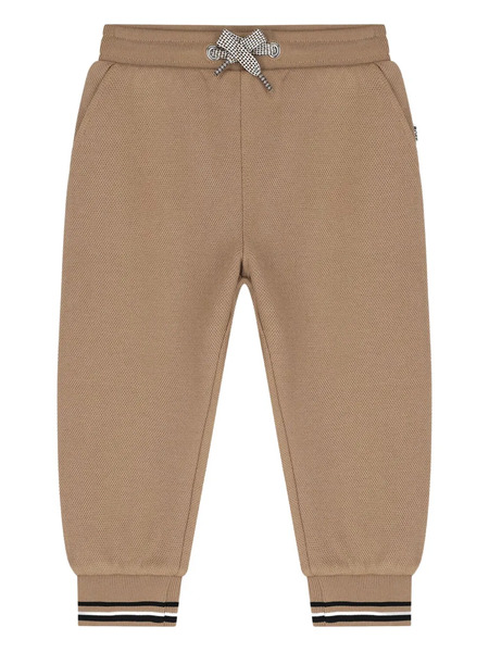  Boss Kidswear Textured-drawstring Track Pants - Brown 