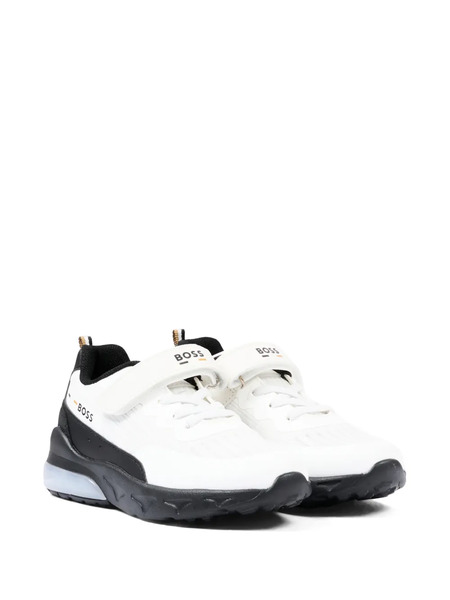  Boss Kidswear Touch-strap Sneakers - White 
