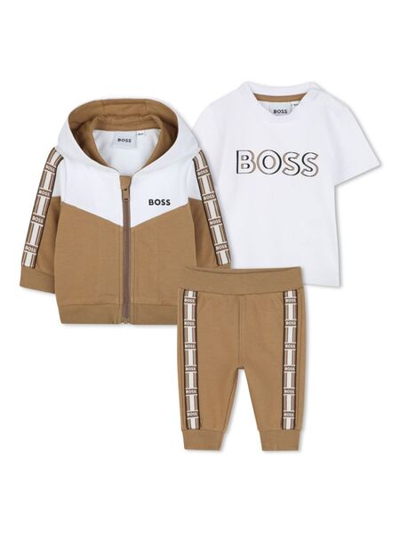  Boss Kidswear Two-tone Tracksuit Set - Neutrals 