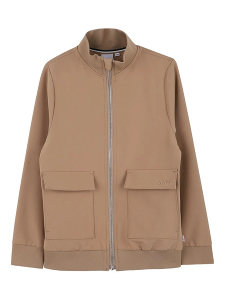  Boss Kidswear Zip-front Pocket Bomber Jacket - Brown 