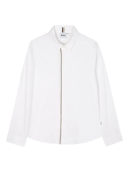  Boss Kidswear Zip-front Shirt - White 