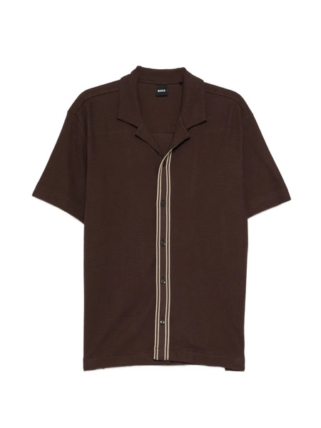  Boss Knitted Button Shirt - Brown 