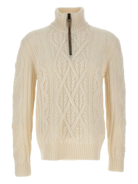  Boss L-harpreno Half-zip Sweater - Neutrals 